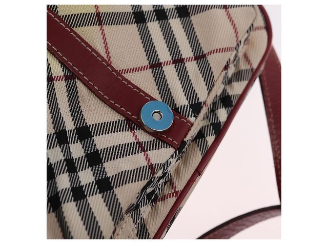 Borsa a tracolla BURBERRY Nova Check Blue Label Canvas Beige Silver Auth ep15989 Argento - vista 27