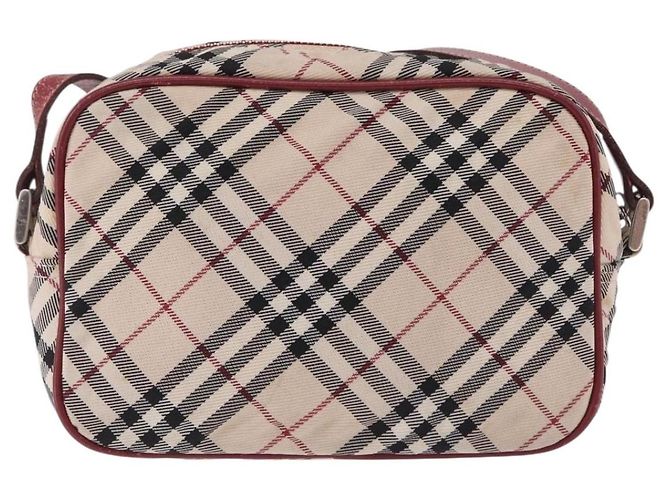 Borsa a tracolla BURBERRY Nova Check Blue Label Canvas Beige Silver Auth ep15989 Argento - vista 3