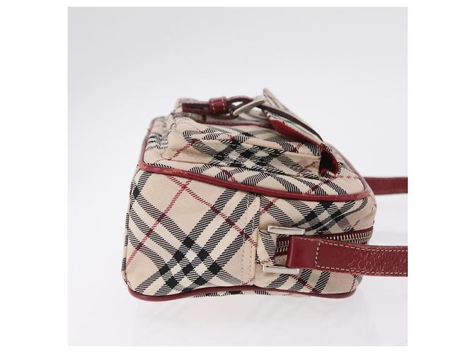 Borsa a tracolla BURBERRY Nova Check Blue Label Canvas Beige Silver Auth ep15989 Argento - vista 4