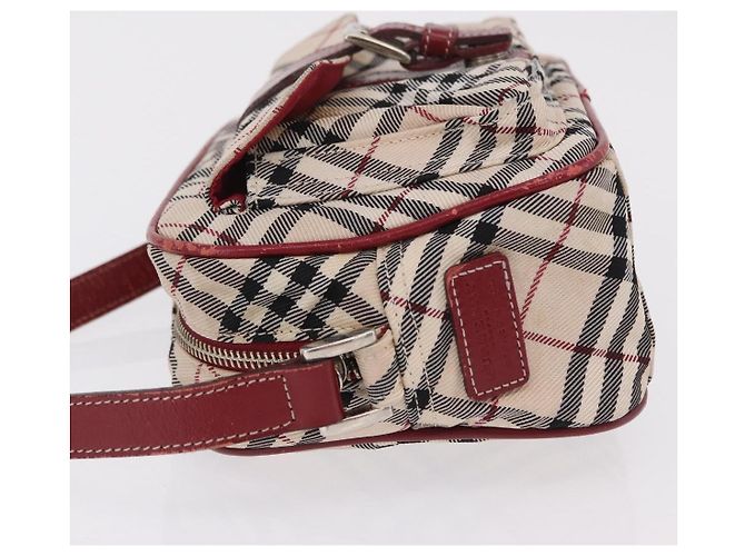 Borsa a tracolla BURBERRY Nova Check Blue Label Canvas Beige Silver Auth ep15989 Argento - vista 5