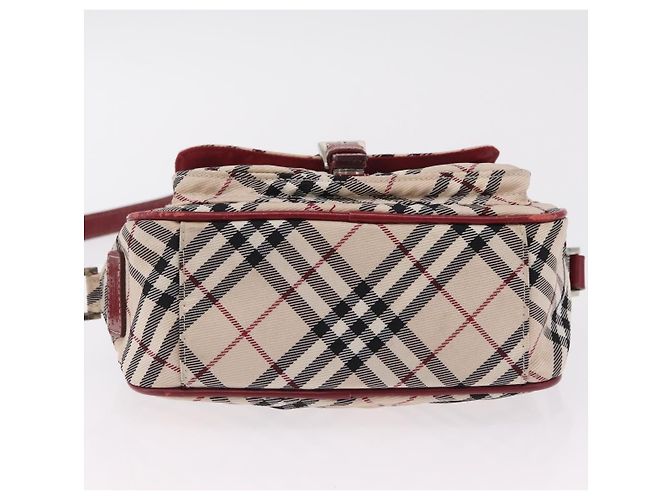 Borsa a tracolla BURBERRY Nova Check Blue Label Canvas Beige Silver Auth ep15989 Argento - vista 6