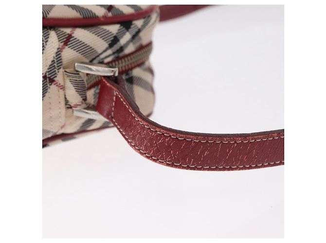 Borsa a tracolla BURBERRY Nova Check Blue Label Canvas Beige Silver Auth ep15989 Argento - vista 9