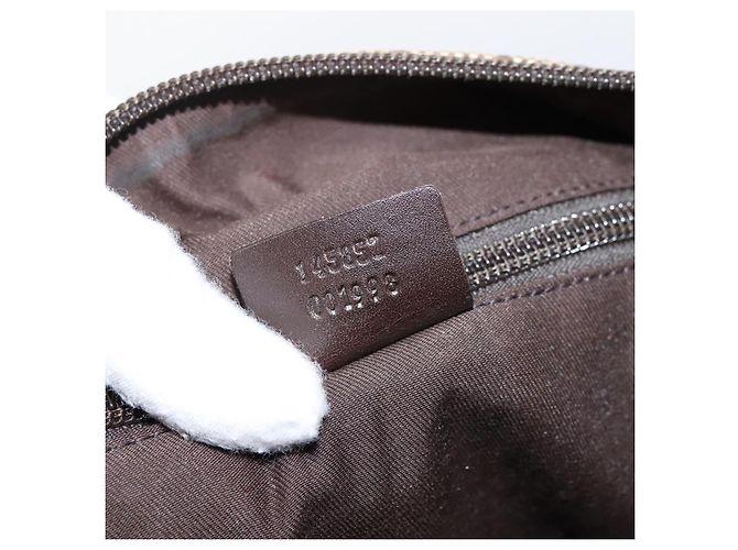 Borsa a Tracolla GUCCI GG Canvas Beige Silver 145857 Auth ep16158 Argento - vista 12