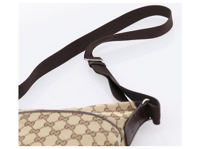 Borsa a Tracolla GUCCI GG Canvas Beige Silver 145857 Auth ep16158 Argento - vista 14