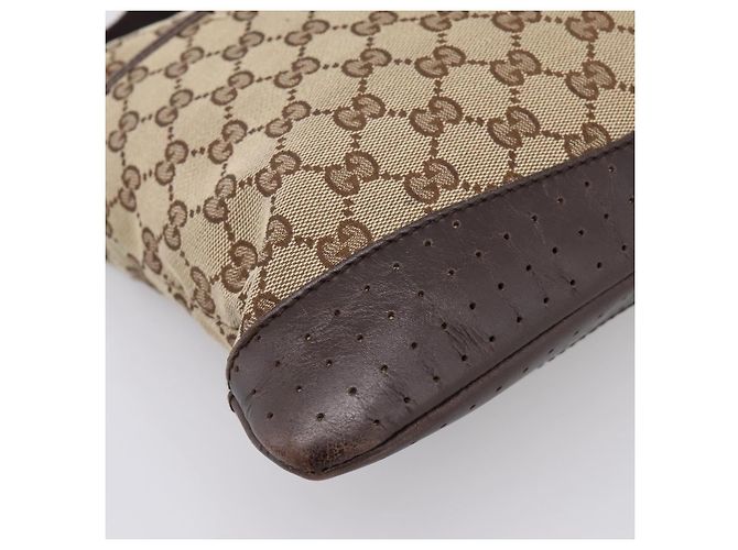 Borsa a Tracolla GUCCI GG Canvas Beige Silver 145857 Auth ep16158 Argento - vista 16