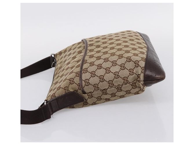 Borsa a Tracolla GUCCI GG Canvas Beige Silver 145857 Auth ep16158 Argento - vista 3