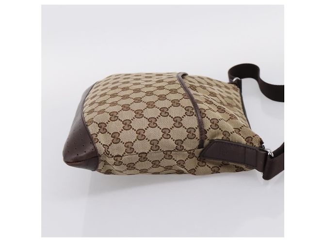 Borsa a Tracolla GUCCI GG Canvas Beige Silver 145857 Auth ep16158 Argento - vista 4