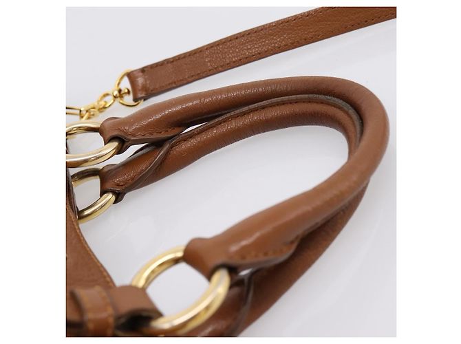 Borsa a mano Miu Miu in pelle 2way marrone oro autentica 206392A D'oro - vista 14