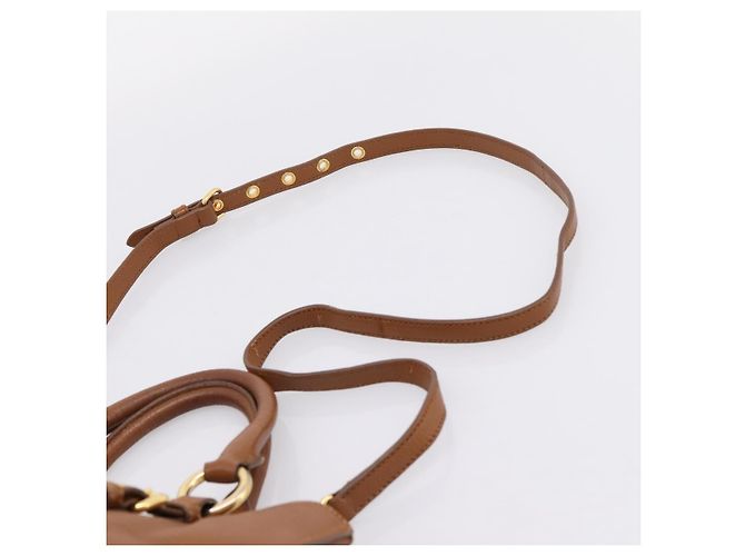 Borsa a mano Miu Miu in pelle 2way marrone oro autentica 206392A D'oro - vista 15