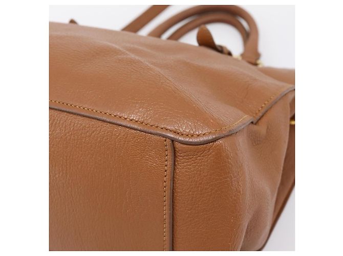 Borsa a mano Miu Miu in pelle 2way marrone oro autentica 206392A D'oro - vista 17