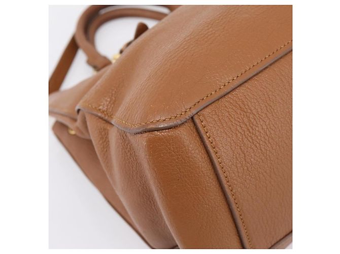 Borsa a mano Miu Miu in pelle 2way marrone oro autentica 206392A D'oro - vista 18