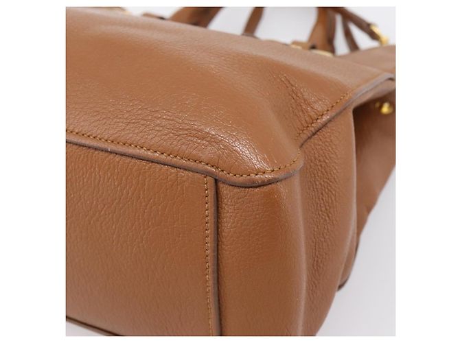 Borsa a mano Miu Miu in pelle 2way marrone oro autentica 206392A D'oro - vista 19
