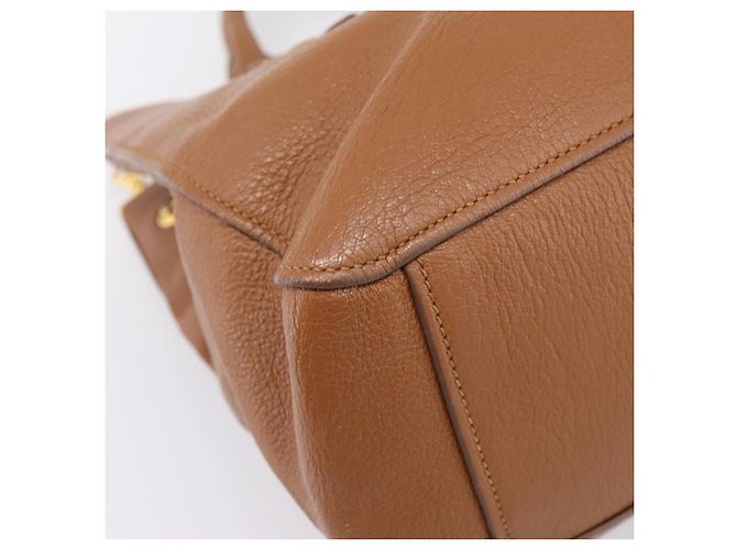 Borsa a mano Miu Miu in pelle 2way marrone oro autentica 206392A D'oro - vista 20