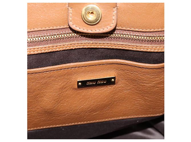 Borsa a mano Miu Miu in pelle 2way marrone oro autentica 206392A D'oro - vista 22