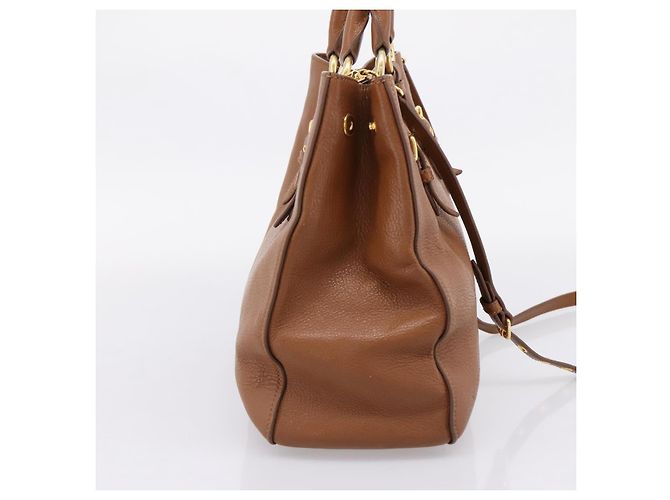 Borsa a mano Miu Miu in pelle 2way marrone oro autentica 206392A D'oro - vista 3