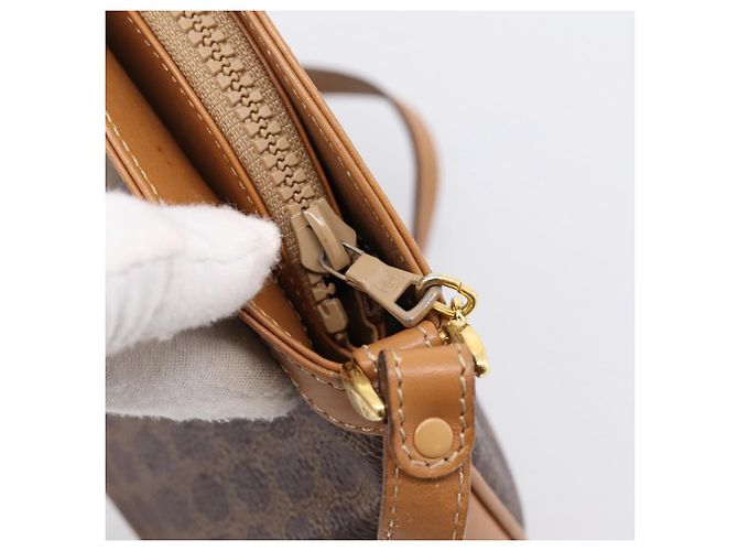 Céline Bolso de hombro CELINE Macadam Canvas PVC Leather Brown Gold Auth ep16205A Castaño Dorado - vista 10