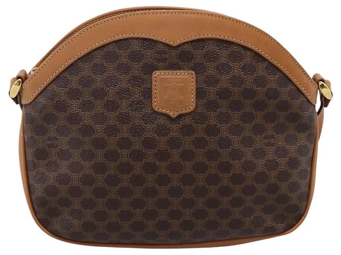 Céline Bolso de hombro CELINE Macadam Canvas PVC Leather Brown Gold Auth ep16205A Castaño Dorado - vista 13
