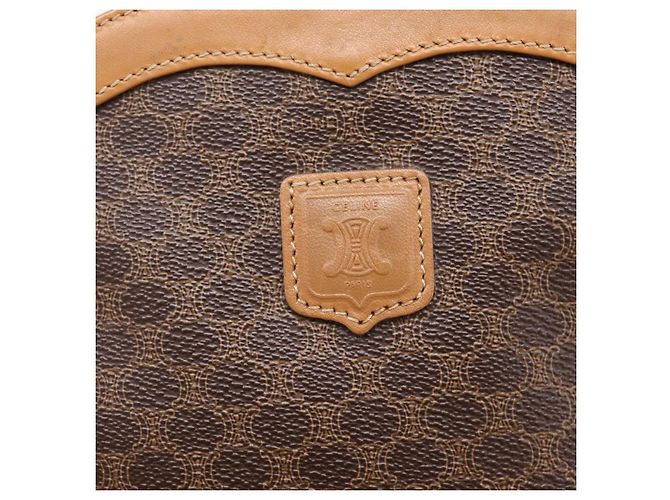 Céline Bolso de hombro CELINE Macadam Canvas PVC Leather Brown Gold Auth ep16205A Castaño Dorado - vista 17