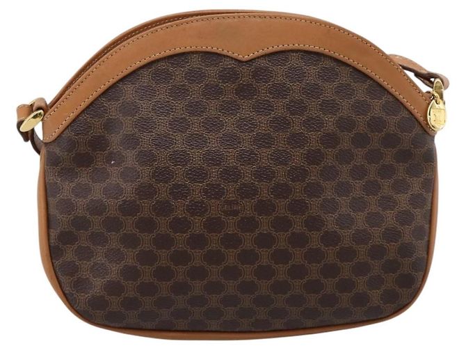 Céline Bolso de hombro CELINE Macadam Canvas PVC Leather Brown Gold Auth ep16205A Castaño Dorado - vista 2