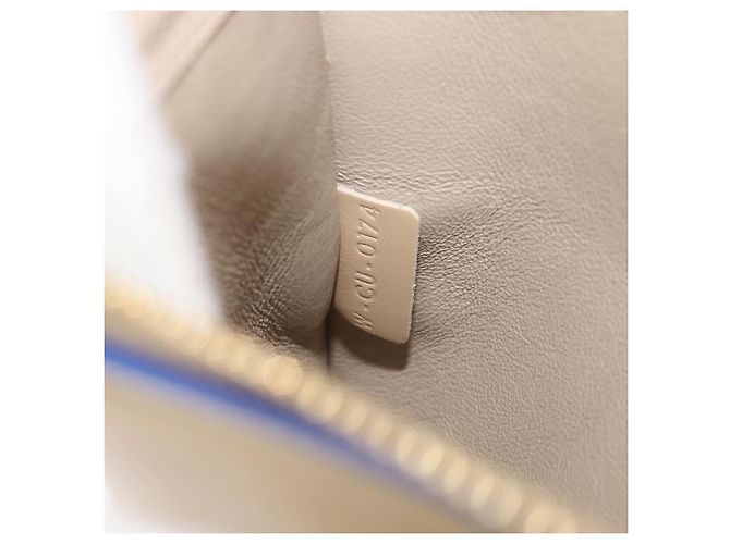 Céline CELINE Trapeze Small Hand Bag Leather 2way Beige Blue Auth bs37085A Azul - vista 12