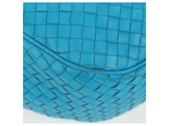 Borsa a tracolla BOTTEGA VENETA INTRECCIATO in pelle blu turchese Auth LN128V - vista 15