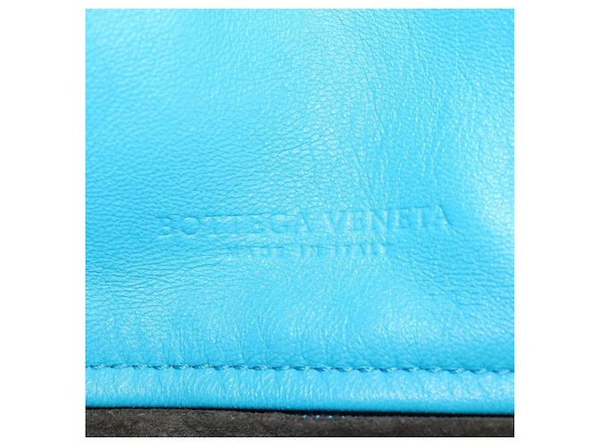 Borsa a tracolla BOTTEGA VENETA INTRECCIATO in pelle blu turchese Auth LN128V - vista 23