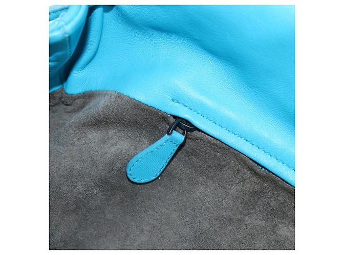 Borsa a tracolla BOTTEGA VENETA INTRECCIATO in pelle blu turchese Auth LN128V - vista 26