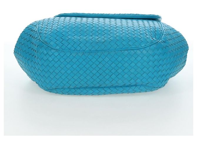 Borsa a tracolla BOTTEGA VENETA INTRECCIATO in pelle blu turchese Auth LN128V - vista 5