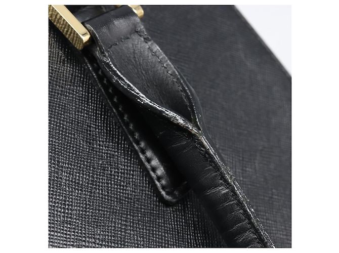 Borsa a mano BURBERRY in pelle nera e oro Auth ep16231 Nero D'oro - vista 10