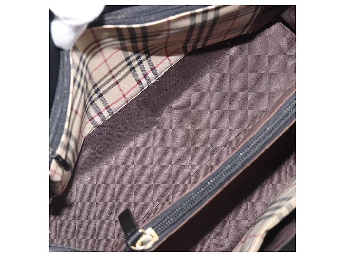 Borsa a mano BURBERRY in pelle nera e oro Auth ep16231 Nero D'oro - vista 12