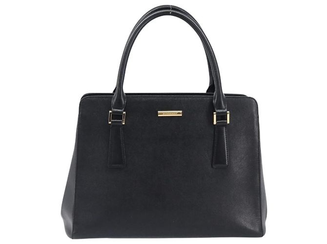 Borsa a mano BURBERRY in pelle nera e oro Auth ep16231 Nero D'oro - vista 13