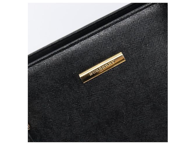 Borsa a mano BURBERRY in pelle nera e oro Auth ep16231 Nero D'oro - vista 18