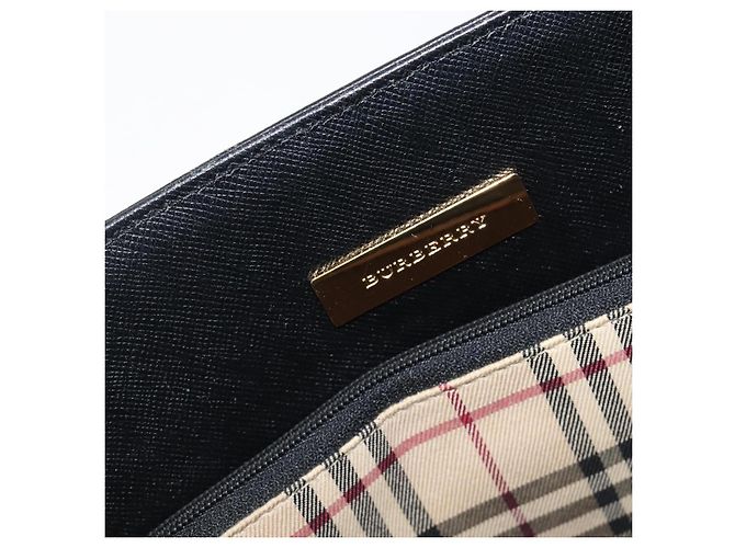 Borsa a mano BURBERRY in pelle nera e oro Auth ep16231 Nero D'oro - vista 19