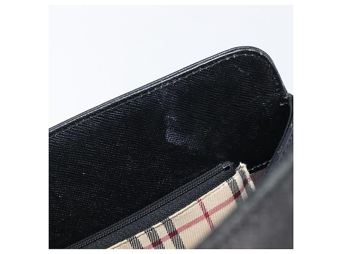 Borsa a mano BURBERRY in pelle nera e oro Auth ep16231 Nero D'oro - vista 20