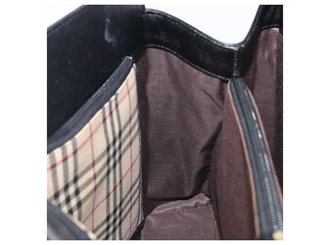 Borsa a mano BURBERRY in pelle nera e oro Auth ep16231 Nero D'oro - vista 21