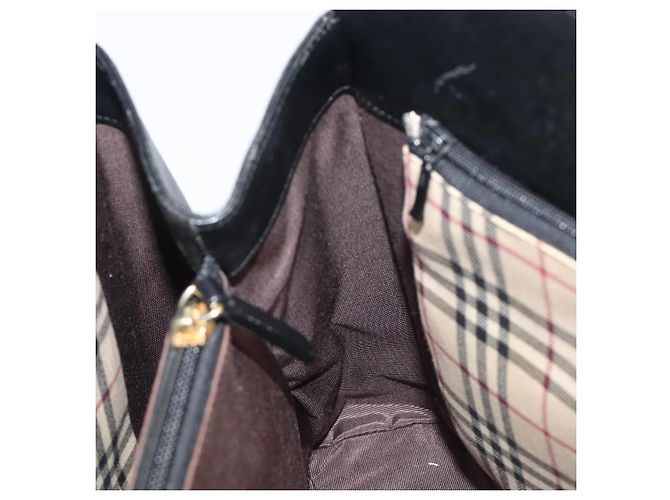 Borsa a mano BURBERRY in pelle nera e oro Auth ep16231 Nero D'oro - vista 22