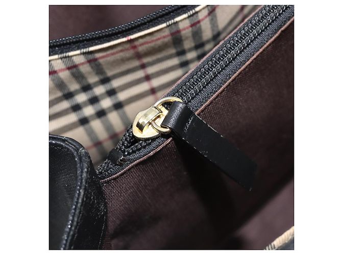 Borsa a mano BURBERRY in pelle nera e oro Auth ep16231 Nero D'oro - vista 25