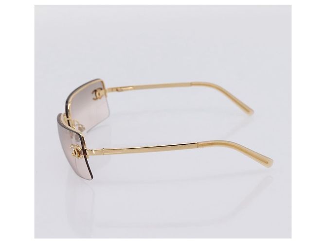 Gafas de sol CHANEL COCO Mark Metal Tono Dorado CC Auth 205985M - vista 5