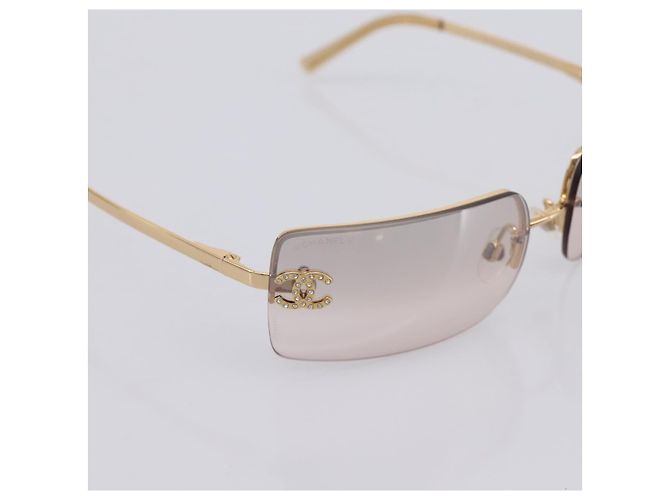 Gafas de sol CHANEL COCO Mark Metal Tono Dorado CC Auth 205985M - vista 6