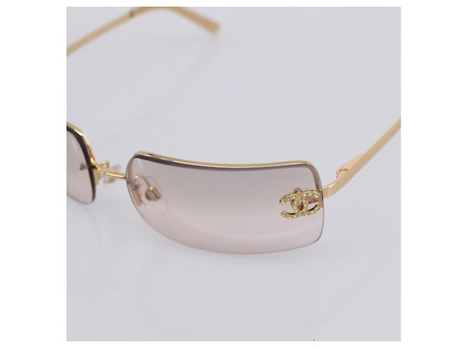 Gafas de sol CHANEL COCO Mark Metal Tono Dorado CC Auth 205985M - vista 7