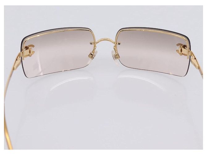 Gafas de sol CHANEL COCO Mark Metal Tono Dorado CC Auth 205985M - vista 8