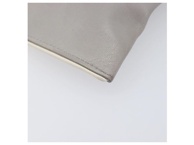 Miu Miu Pouch Leather Gray Silver Auth bs37264 Braun Silber - Ansicht 16