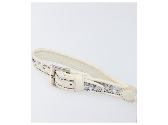 Miu Miu Pouch Leather Gray Silver Auth bs37264 Braun Silber - Ansicht 19