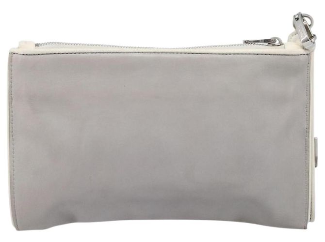 Miu Miu Pouch Leather Gray Silver Auth bs37264 Braun Silber - Ansicht 2