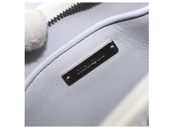 Miu Miu Pouch Leather Gray Silver Auth bs37264 Braun Silber - Ansicht 21