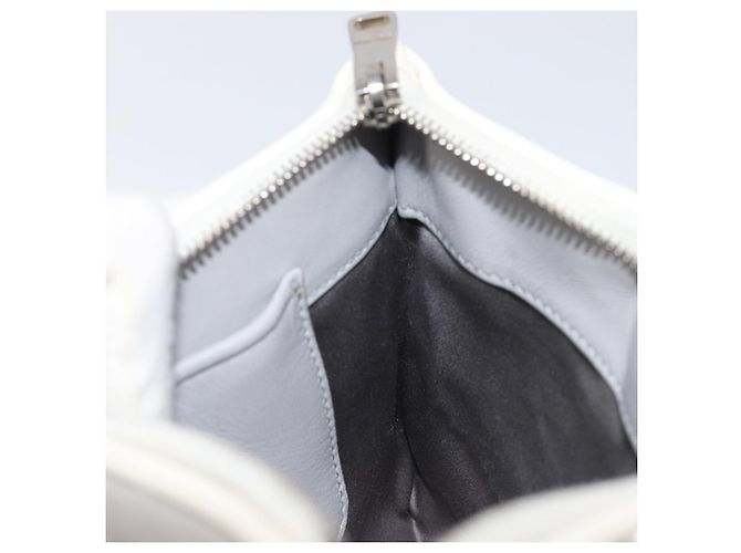 Miu Miu Pouch Leather Gray Silver Auth bs37264 Braun Silber - Ansicht 22