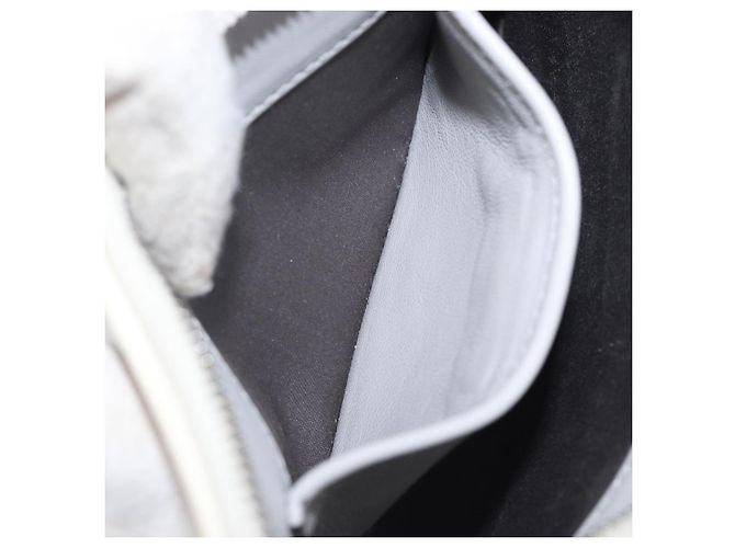 Miu Miu Pouch Leather Gray Silver Auth bs37264 Braun Silber - Ansicht 24