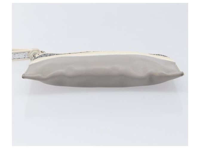 Miu Miu Pouch Leather Gray Silver Auth bs37264 Braun Silber - Ansicht 6