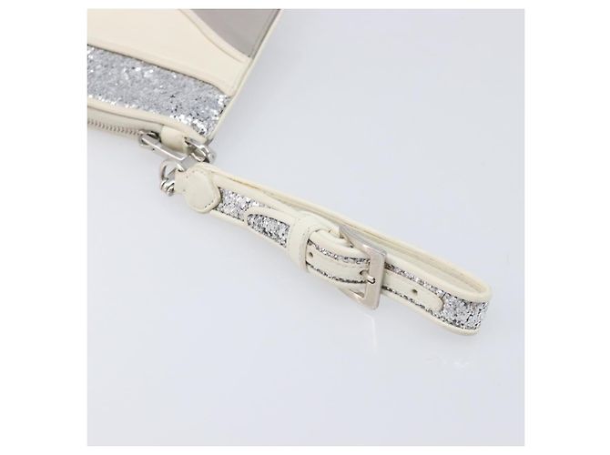 Miu Miu Pouch Leather Gray Silver Auth bs37264 Braun Silber - Ansicht 8