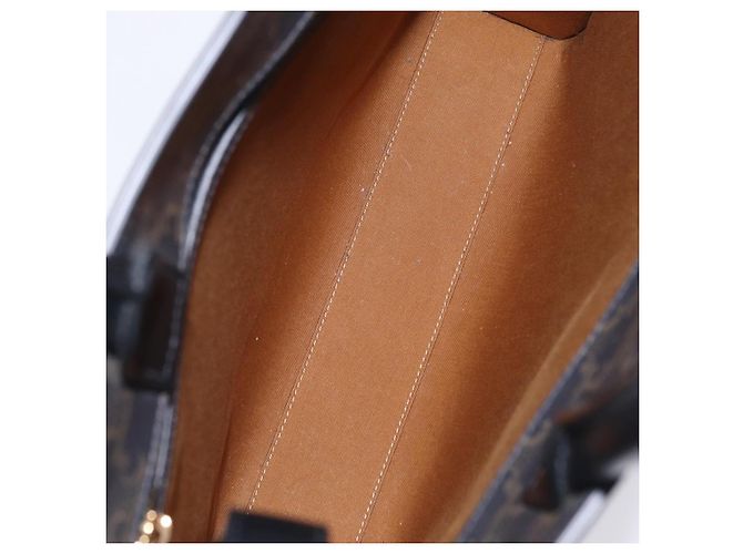 Céline Bolsa de mão CELINE Triomphe Vertical Cabas PVC 2way Preta Ouro Auth 204074M Preto Dourado - vista 10